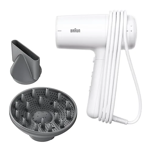 Secador de pelo Braun HD2.21 - Secador potente con difusor y boquilla de secado
