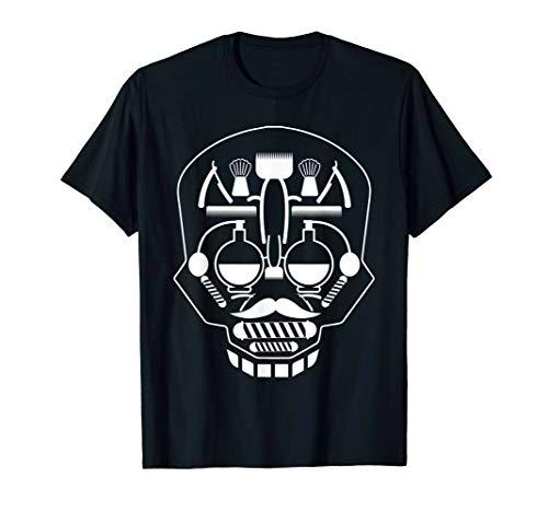 Hair-Dresser Skull Barber-Shop Cut Cool Hair Stylist Gifts Camiseta