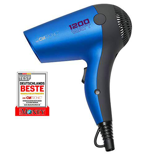 Clatronic HT 3428 - Secador de pelo de viaje, color azul metálico
