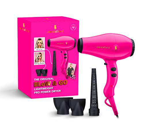 Lee Stafford Blow &amp; Go' - Secador de energía ligero Pro, color rosa