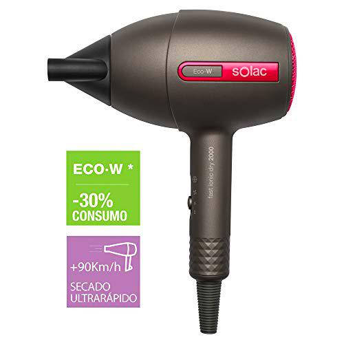 Solac Fast Ionic Dry 2000, Secador de pelo con Tecnología Eco-W