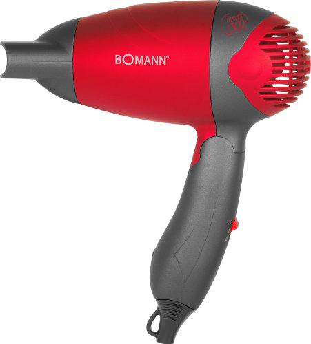 Bomann HTD 898 CB - Secador de pelo de viaje, color rojo y gris
