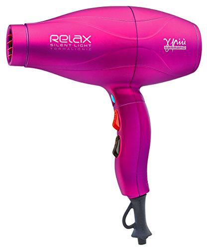 Gamma Piu Relax Silent Light - Secador de pelo, color fucsia opaco