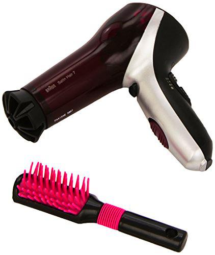 Theo Klein-5867 secador de pelo braun satín hair 7" con cepillo gratuito