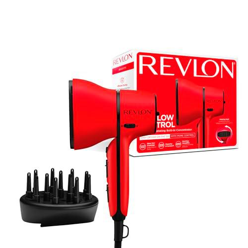 Revlon Secador Airflow Control || Secador compacto con concentrador incorporado giratorio y difusor que realza los rizos