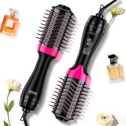 VEVOR Cepillo Secador de Pelo Iónico 4 en 1 y Voluminizador Moldeador con Revestimiento de Cerámica de 65 mm