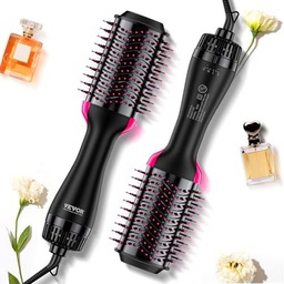 VEVOR Cepillo Secador de Pelo Iónico 4 en 1 y Voluminizador Moldeador con Revestimiento de Cerámica 75 mm