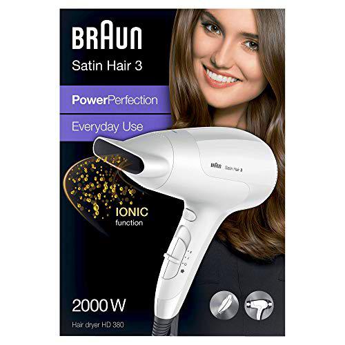 Braun HD380 - Secador de pelo, 3 niveles de temperatura